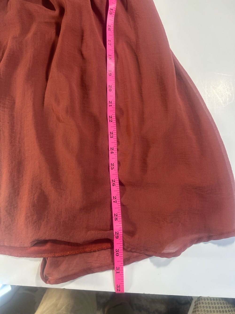 Final Touch Rust Spaghetti Strap Mini Dress Size M Crisscross Back Flirty Skirt - Picture 8 of 8